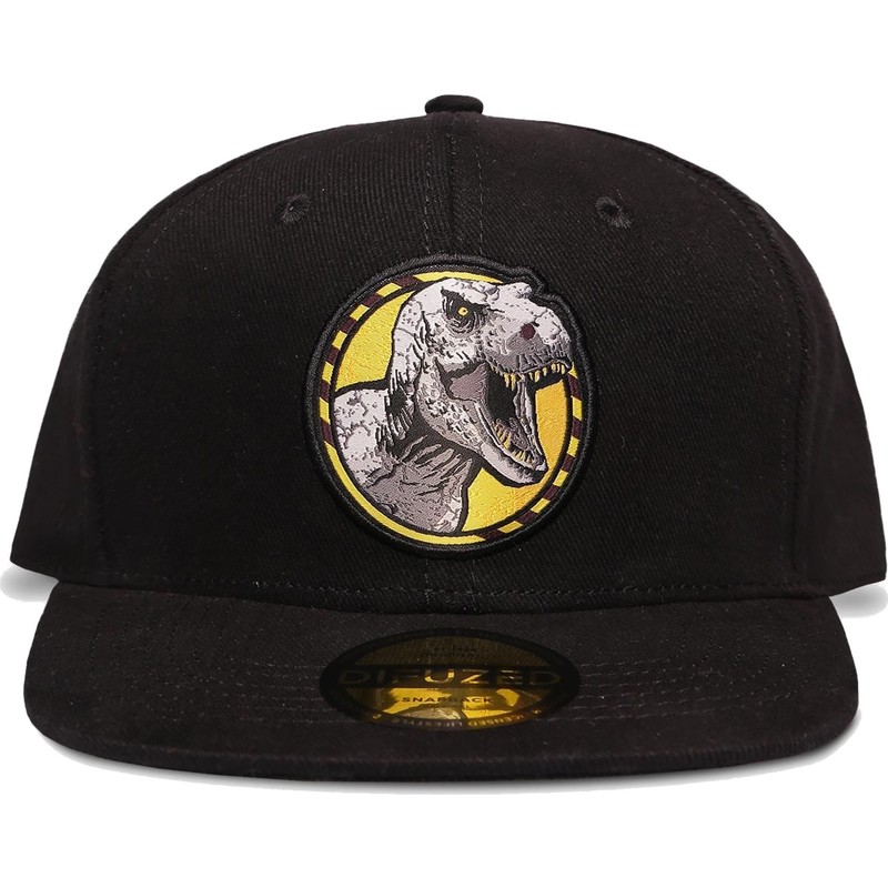 difuzed-flat-brim-dinosaur-t-rex-jurassic-park-black-snapback-cap
