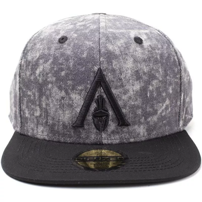 difuzed-flat-brim-odyssey-logo-apocalyptic-assasins-creed-grey-and-black-snapback-cap
