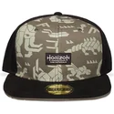 gorra-plana-verde-y-negra-snapback-forbidden-west-horizon-de-difuzed