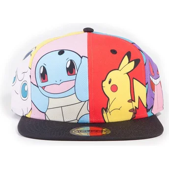 Gorra plana multicolor snapback Pikachu Squirtle Gengar Psyduck Jigglypuff Multi Pop Art Pokémon de Difuzed