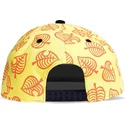 casquette-plate-jaune-et-noire-snapback-leaf-logo-nook-inc-animal-crossing-difuzed