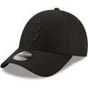 new-era-curved-brim-black-logo-9forty-mono-team-colour-boston-red-sox-mlb-black-snapback-cap