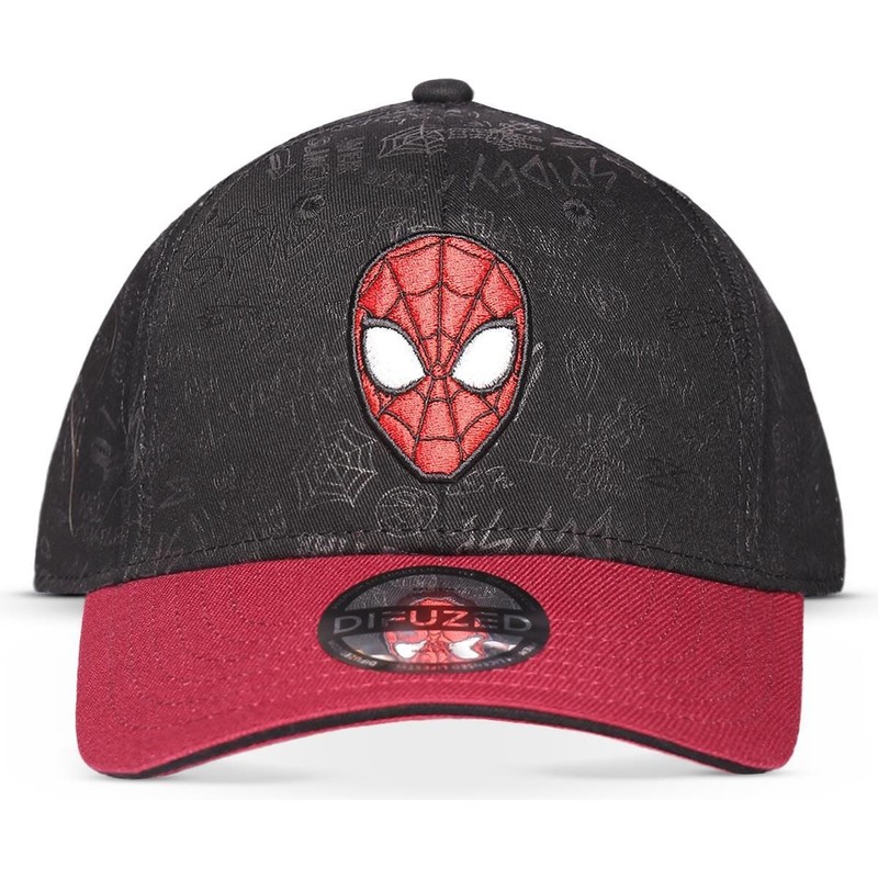 Gorra curva negra y roja snapback para niño Spider-Man Marvel Comics de  Difuzed: 