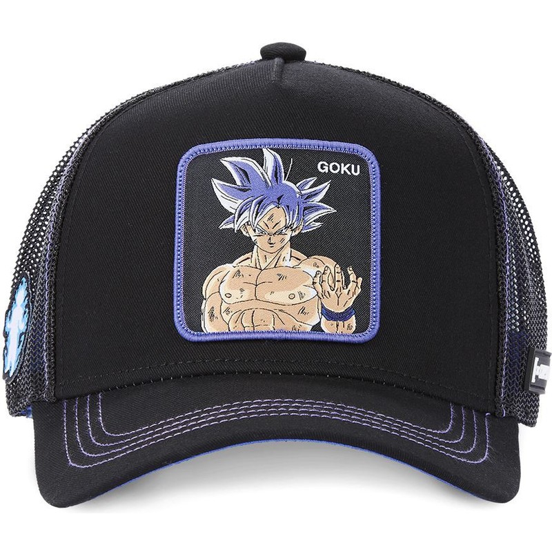 Capslab Son Goku DBS3 ULT4 Ultra Instinct Dragon Ball Black Trucker Hat: Capslab Son Goku DBS3 ULT4 Ultra Instinct Dragon Ball Black Trucker Hat: