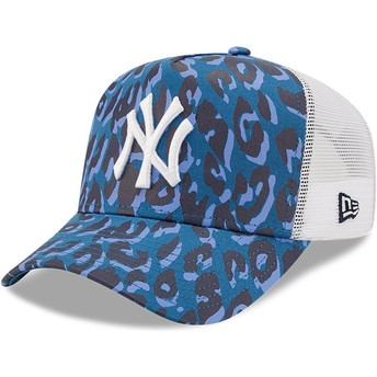 New Era A Frame Seasonal Camo New York Yankees MLB Camouflage and Blue Trucker Hat