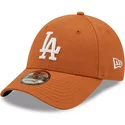 new-era-curved-brim-9forty-league-essential-los-angeles-dodgers-mlb-brown-adjustable-cap