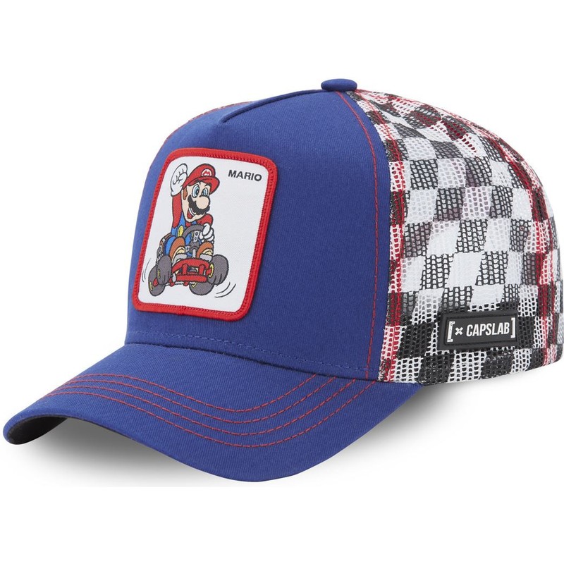 Capslab Mario Kart SMK MAR2 Super Mario Bros. Blue Trucker Hat
