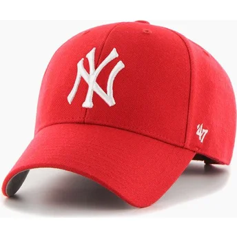 Κόκκινο καπέλο snapback με καμπύλη γείσο MVP της ομάδας New York Yankees MLB από την 47 Brand