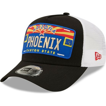 New Era A Frame License Plate Phoenix Arizona Black and White Trucker Hat