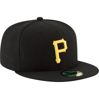 Svart justerbar flat keps 59FIFTY AC Perf Pittsburgh Pirates MLB från New Era