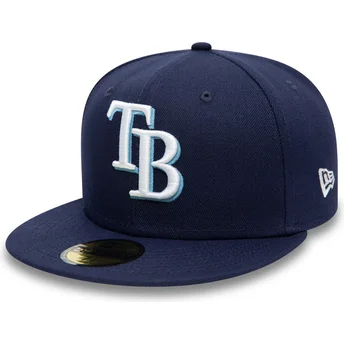 Tampa Bay Rays MLB New Era 59FIFTY AC Perf justerbar marinblå platt keps