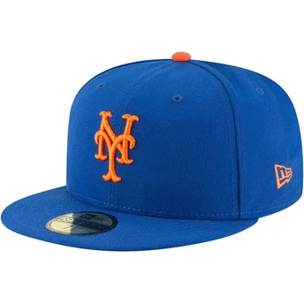 Gorra plana azul ajustada 59FIFTY AC Perf de New York Mets MLB de New Era