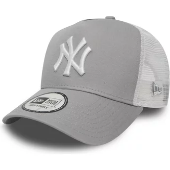 New Era Youth A Frame Clean New York Yankees MLB Grey Trucker Hat