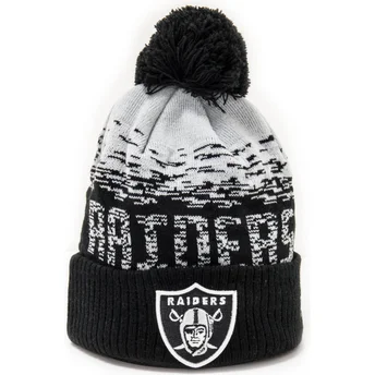Μαύρος σκούφος με πομπόν Sport Cuff των Las Vegas Raiders NFL της New Era
