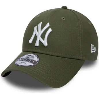Grön böjd justerbar keps för barn 9FORTY League Essential från New York Yankees MLB av New Era