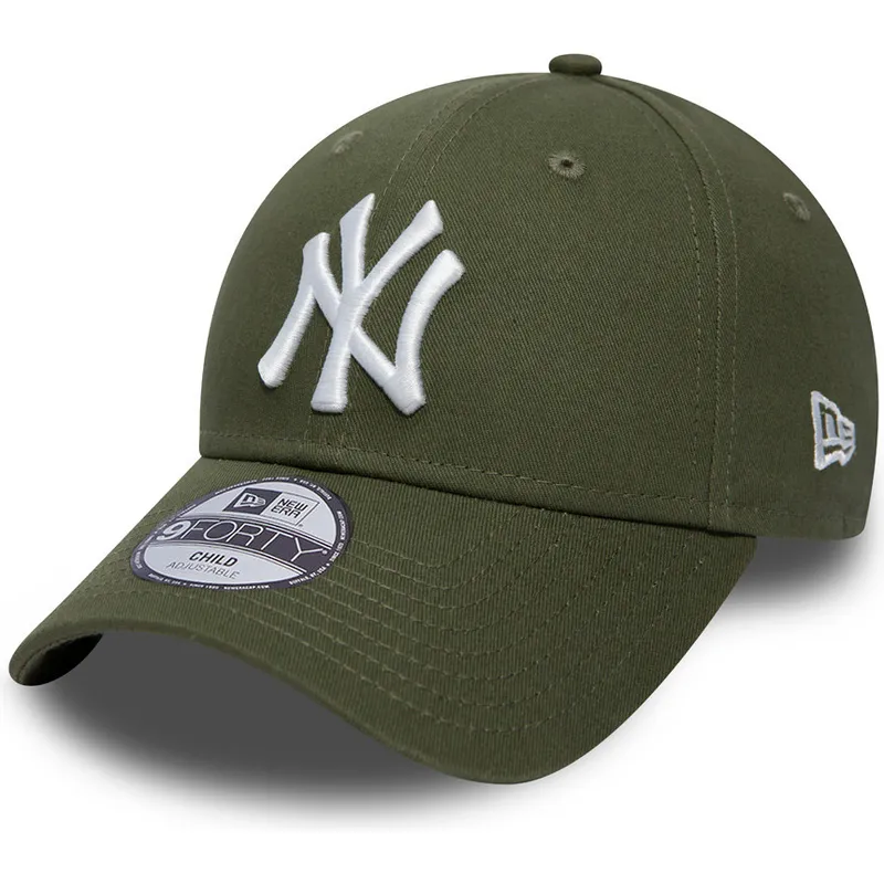 grune-gebogene-verstellbare-kappe-fur-kinder-9forty-league-essential-der-new-york-yankees-mlb-von-new-era