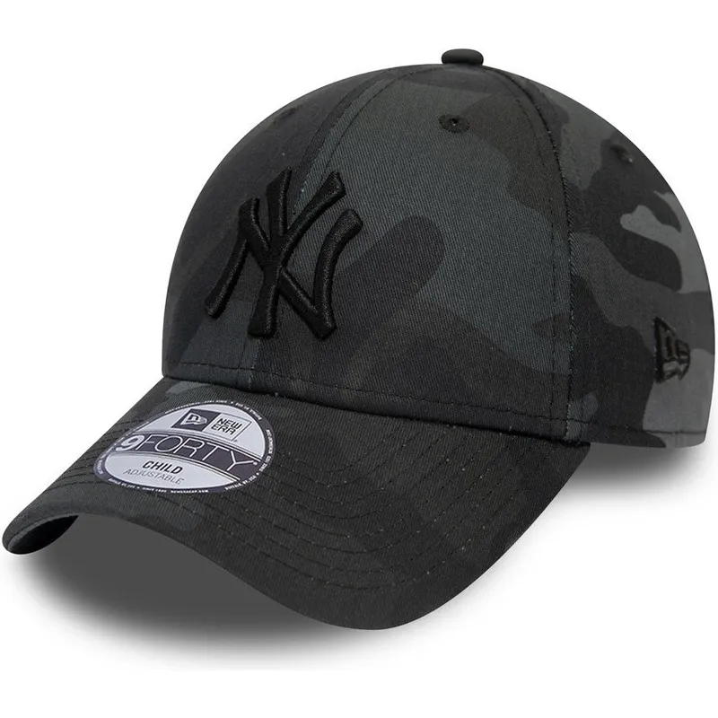 bojd-keps-svart-kamouflage-justerbar-for-barn-med-svart-logotyp-9forty-league-essential-fran-new-york-yankees-mlb-av-new-era