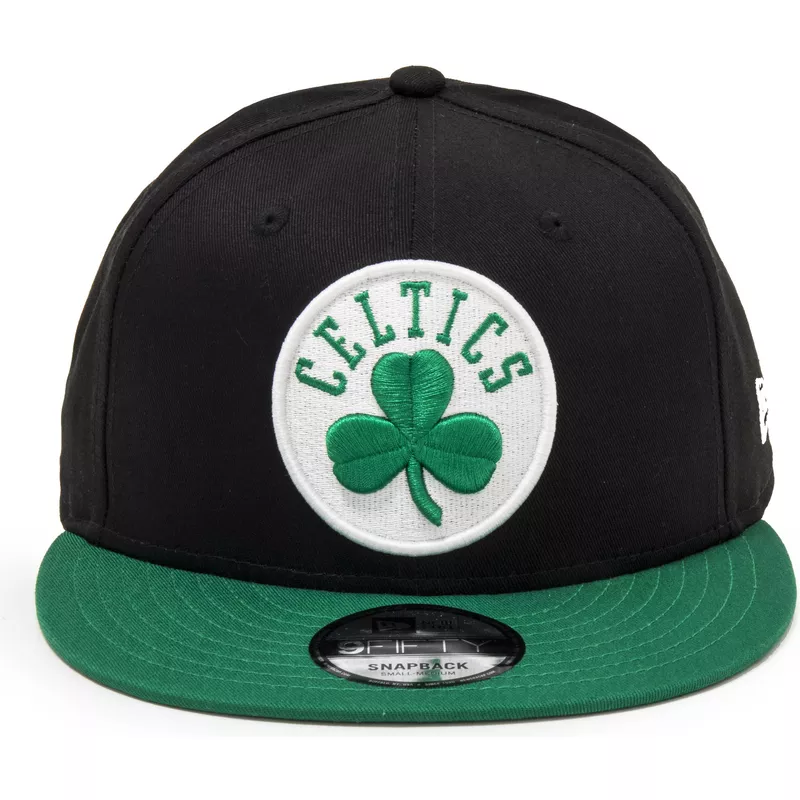 New Era Flat Brim 9FIFTY Boston Celtics NBA Black and Green Snapback Cap