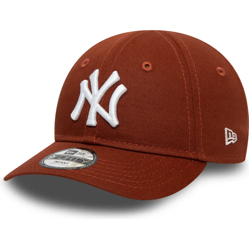 New Era Curved Brim Toddler 9FORTY League Essential New York Yankees MLB Brown Adjustable Cap Caphunters