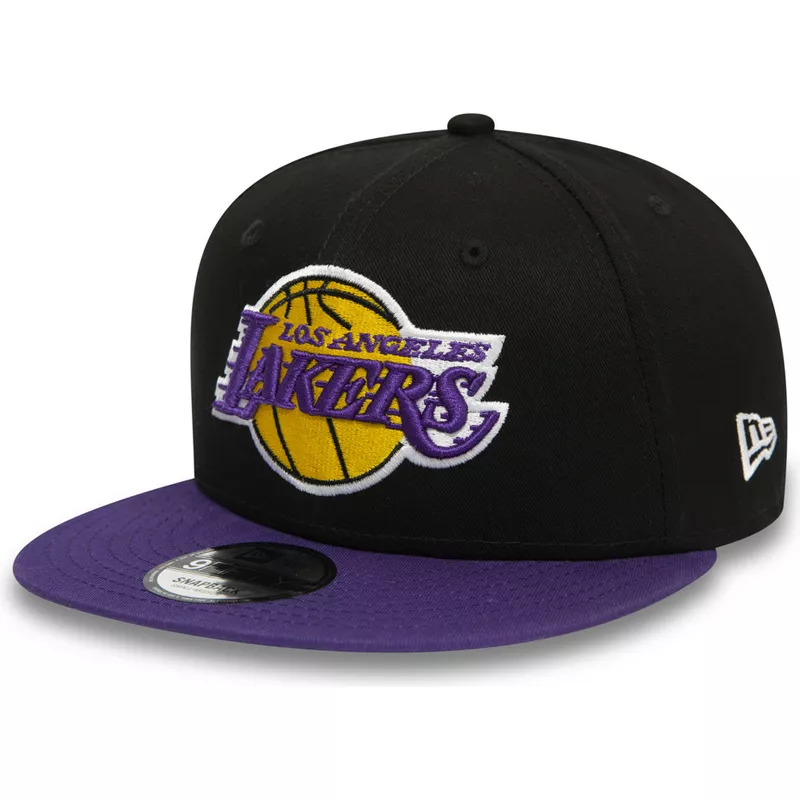 New Era Flat Brim 9FIFTY Los Angeles Lakers NBA Black and Purple Snapback  Cap