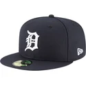 marineblaue-angepasste-59fifty-ac-perf-flat-cap-der-detroit-tigers-mlb-von-new-era