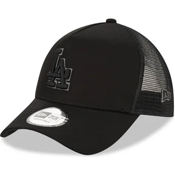 Μαύρο καπέλο trucker με μαύρο λογότυπο 9FORTY A Frame των Los Angeles Dodgers MLB της New Era