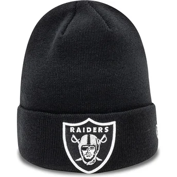 Schwarze Essential Cuff Mütze der Las Vegas Raiders NFL von New Era