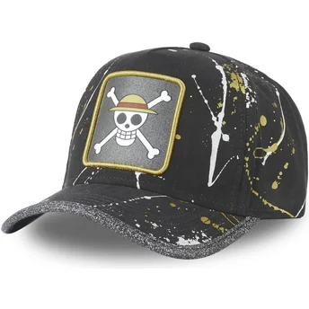 Schwarze verstellbare Curved Cap Straw Hat Pirates TAG LOG1 One Piece von Capslab