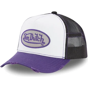 Gorra trucker blanca, negra y violeta SUM PUR de Von Dutch