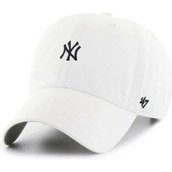 47 Brand Curved Brim Clean Up Base Runner New York Yankees MLB White Adjustable Cap