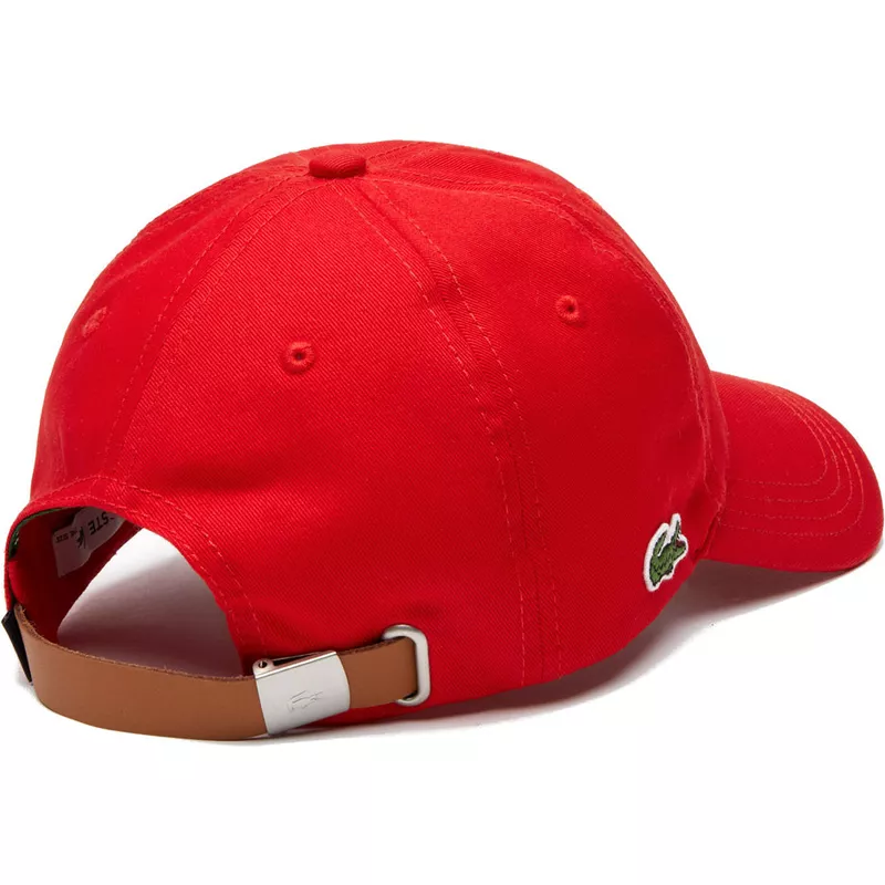 lacoste-curved-brim-contrast-strap-red-adjustable-cap