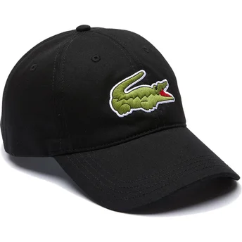 Gorra curva negra ajustable Contrast Strap Oversized Crocodile de Lacoste