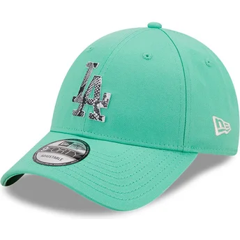 Gorra curva verde ajustable 9FORTY Infill de Los Angeles Dodgers MLB de New Era