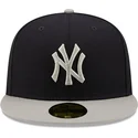 gorra-plana-azul-marino-y-gris-ajustada-59fifty-parche-lateral-de-new-york-yankees-mlb-de-new-era