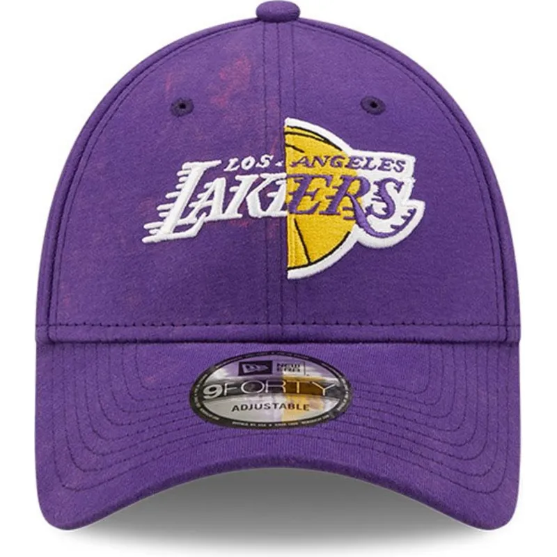fioletowa-zakrzywiona-czapka-z-regulacja-9forty-washed-pack-split-logo-los-angeles-lakers-nba-new-era