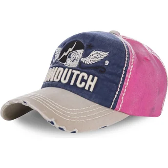 casquette-courbee-bleue-marine-rose-et-grise-ajustable-xavier01-von-dutch