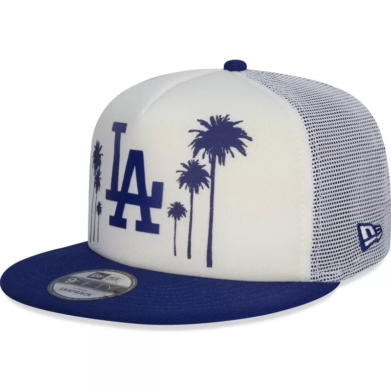 New Era Flat Brim 9FIFTY All Star Game Los Angeles Dodgers White and Blue Snapback Trucker Hat