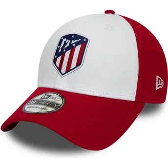 Gorra curva blanca y roja ajustada 39THIRTY Contrast de Atlético de Madrid LFP de New Era