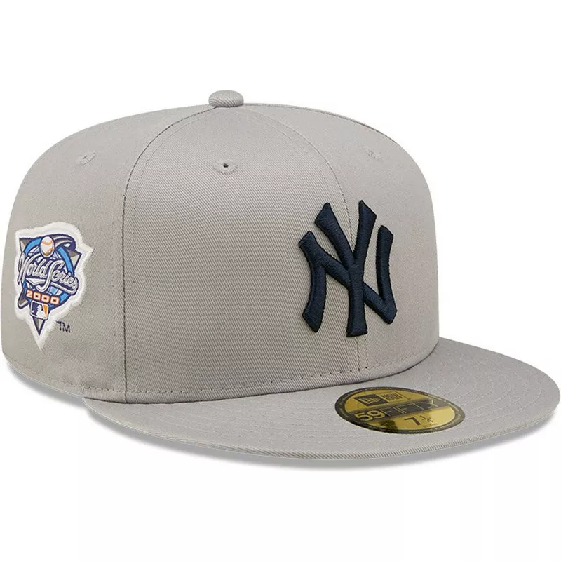 New Era New York Yankees Mens Grey Tonal Royal Pop 1998 WS Side Patch  59FIFTY Fitted Hat