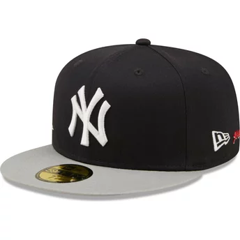casquette-plate-bleue-marine-et-grise-ajustee-59fifty-team-city-patch-new-york-yankees-mlb-new-era