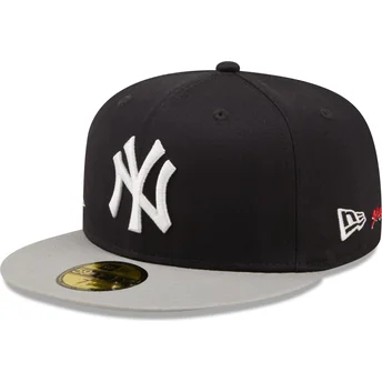 Gorra plana azul marino y gris ajustada 59FIFTY Team City Patch de New York Yankees MLB de New Era