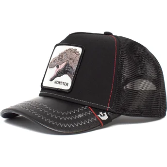 Gorra trucker negra para niño dinosaurio T-Rex Little Monster The Farm de Goorin Bros.