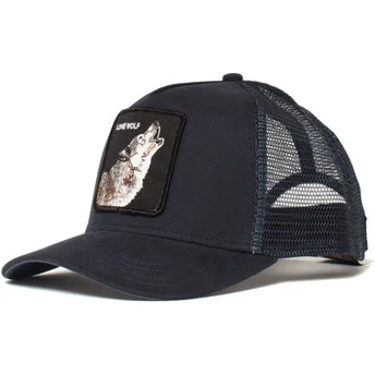 Gorra trucker azul marino para niño lobo Lone Wolf Little Howler The Farm de Goorin Bros.