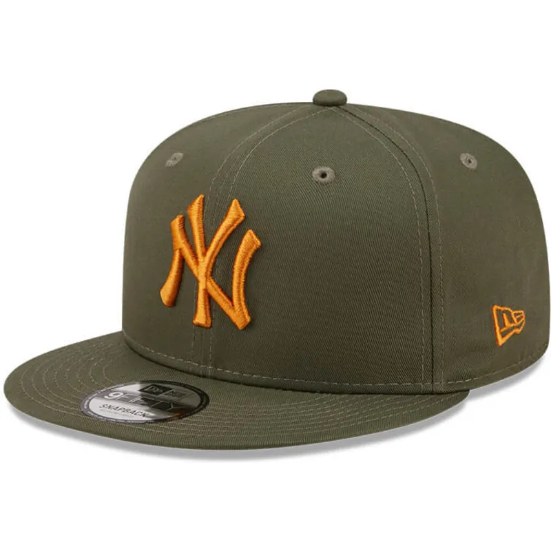 New Era Flat Brim Orange Logo 9FIFTY Side Patch Los Angeles Dodgers MLB  Beige Snapback Cap