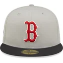 casquette-plate-grise-et-noire-ajustee-59fifty-world-series-boston-red-sox-mlb-new-era