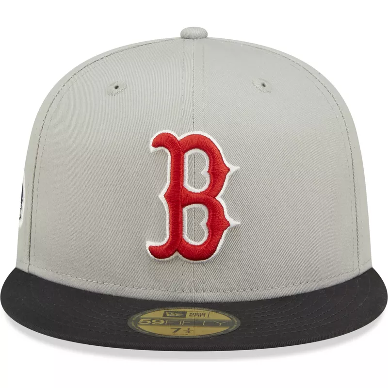 New Era Flat Brim 59FIFTY World Series Boston Red Sox MLB Grey and Black  Fitted Cap