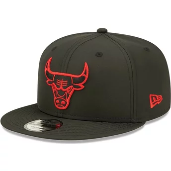 New Era Flat Brim Red Logo 9FIFTY Neon Pack Chicago Bulls NBA Black Snapback Cap