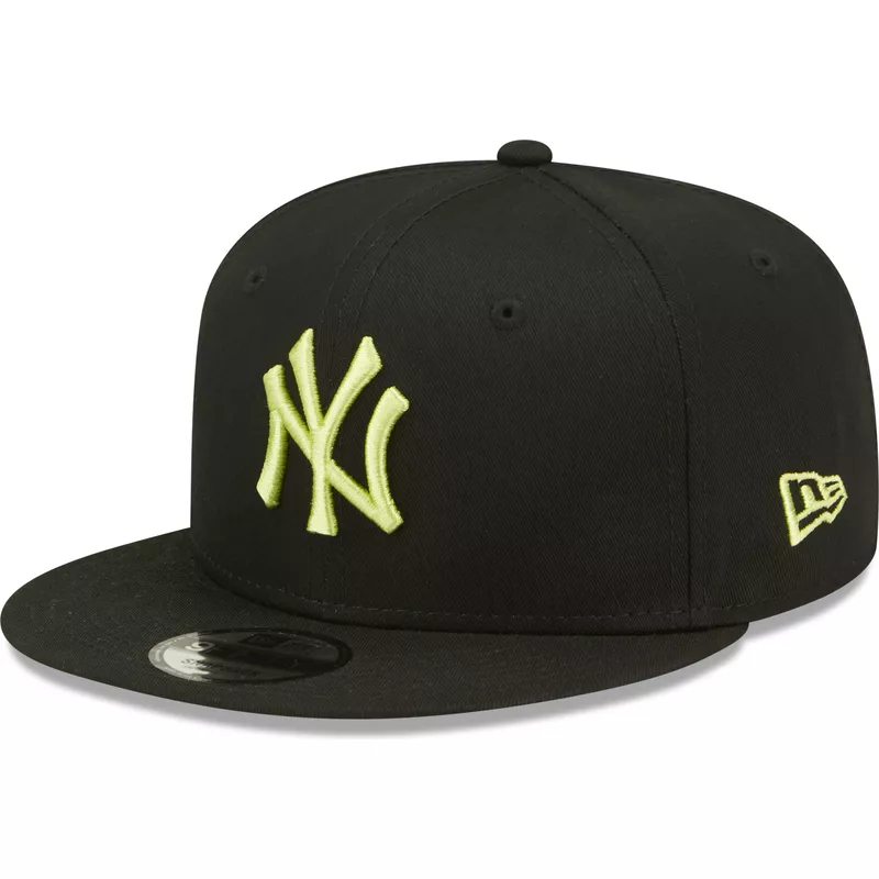 Gorra plana negra ajustable 9FIFTY White on Black de New York Yankees MLB  de New Era