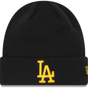 Bonnet noir avec logo jaune League Essential Cuff Los Angeles Dodgers MLB New Era