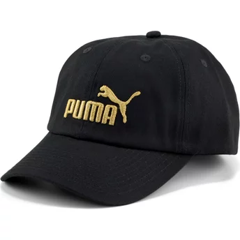Casquette courbée noire ajustable avec logo doré Essentials Puma